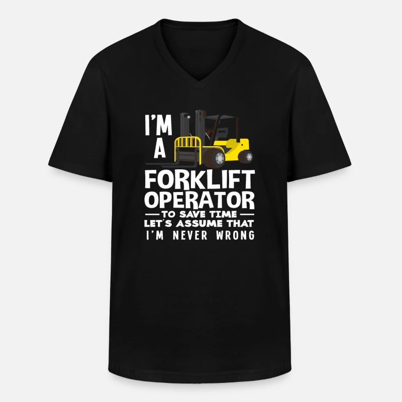 Gabelstaplerfahrer Immer Recht - Männer-T-Shirt mit V-Ausschnitt - Schwarz