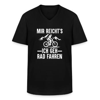 Mir Reichts - Ich geh Rad Fahren - Männer-T-Shirt mit V-Ausschnitt - Schwarz - Vorne - AI Model Male 178 dark (178cm)