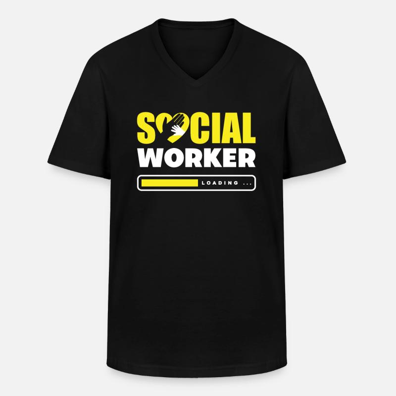Sozialarbeiter Wird Geladen... - Männer-T-Shirt mit V-Ausschnitt - Schwarz
