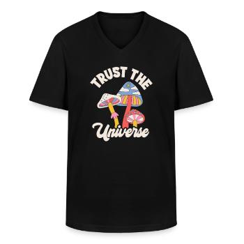 Vertraue Dem Universum Pilze Design - Männer-T-Shirt mit V-Ausschnitt - Schwarz - Vorne - AI Model Male 178 dark (178cm)