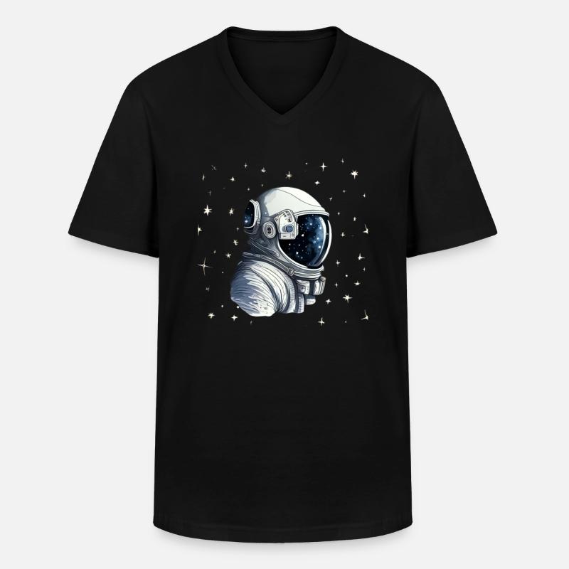 Astronaut - Männer-T-Shirt mit V-Ausschnitt - Schwarz