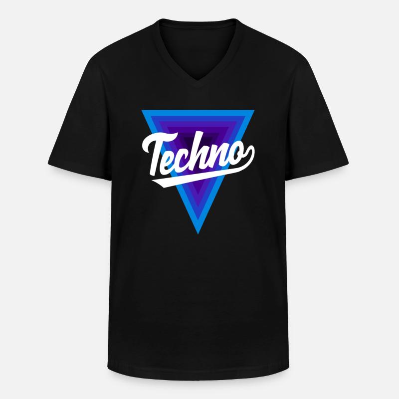 Techno Liebhaber Dreiecks-Design - Männer-T-Shirt mit V-Ausschnitt - Schwarz