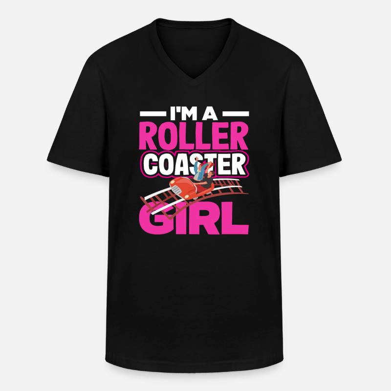 Ich Bin Ein Achterbahn Mädchen - Männer-T-Shirt mit V-Ausschnitt - Schwarz