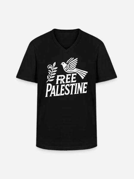 Free palestine - Men's V-Neck T-Shirt - black