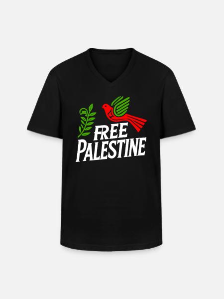 Free palestine - Men's V-Neck T-Shirt - black