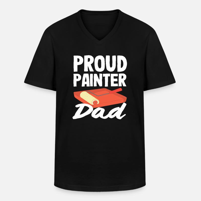 Stolzer Maler Papa - Männer-T-Shirt mit V-Ausschnitt - Schwarz