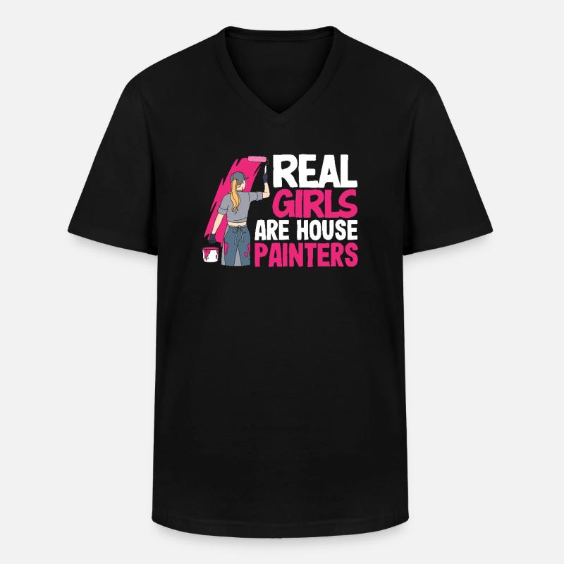Echte Mädchen Sind Hausmalerinnen - Männer-T-Shirt mit V-Ausschnitt - Schwarz
