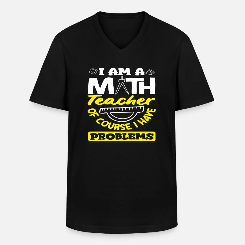 Mathe Lehrer Mathematik Geschenk - Männer-T-Shirt mit V-Ausschnitt - Schwarz