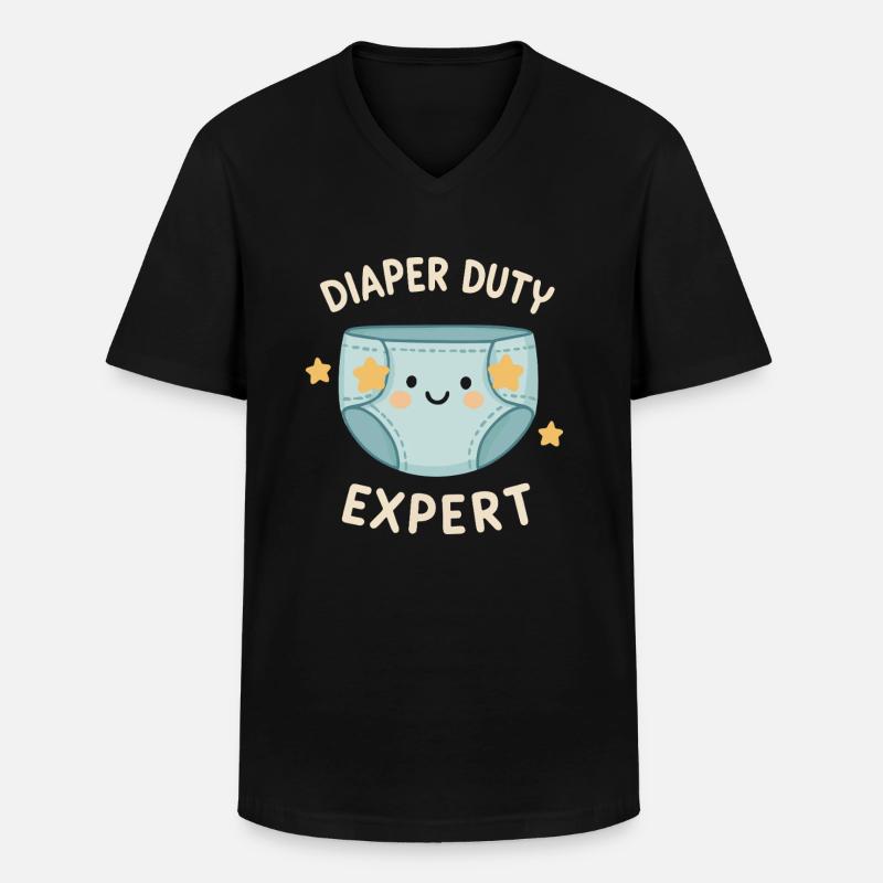 Windelwechsel-Profi - Männer-T-Shirt mit V-Ausschnitt - Schwarz