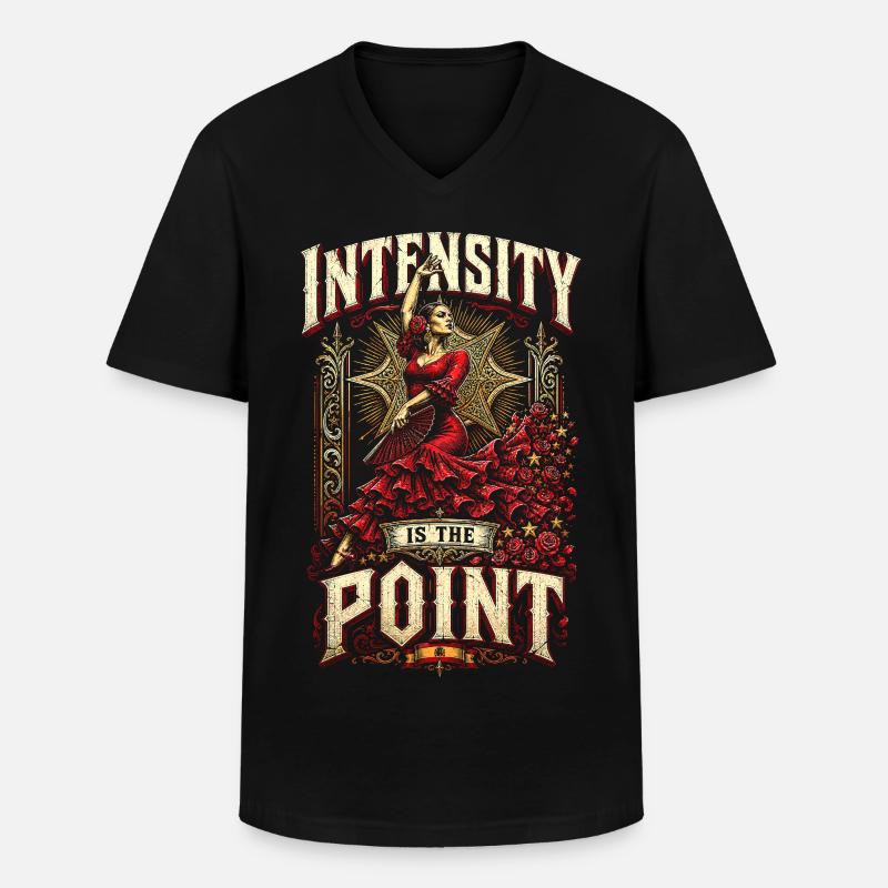 Flamenco Intensity Is The Point - Männer-T-Shirt mit V-Ausschnitt - Schwarz