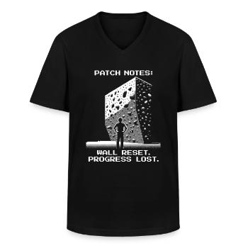 Réinitialisation du mur | Bloc Pixel Art Set - T-shirt col V Homme - noir - Devant - AI Model Male 178 dark (178cm)