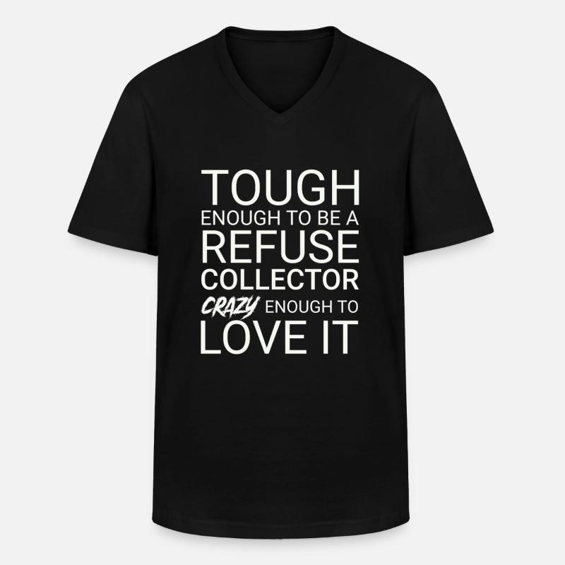 Refuse collector Crazy - Männer-T-Shirt mit V-Ausschnitt - Schwarz