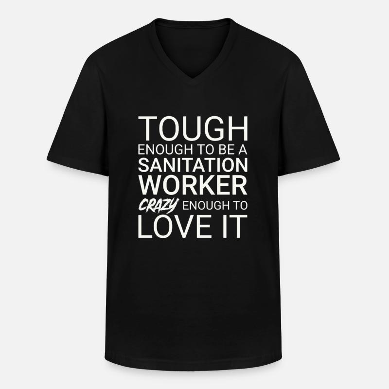 Sanitation worker Crazy - Männer-T-Shirt mit V-Ausschnitt - Schwarz