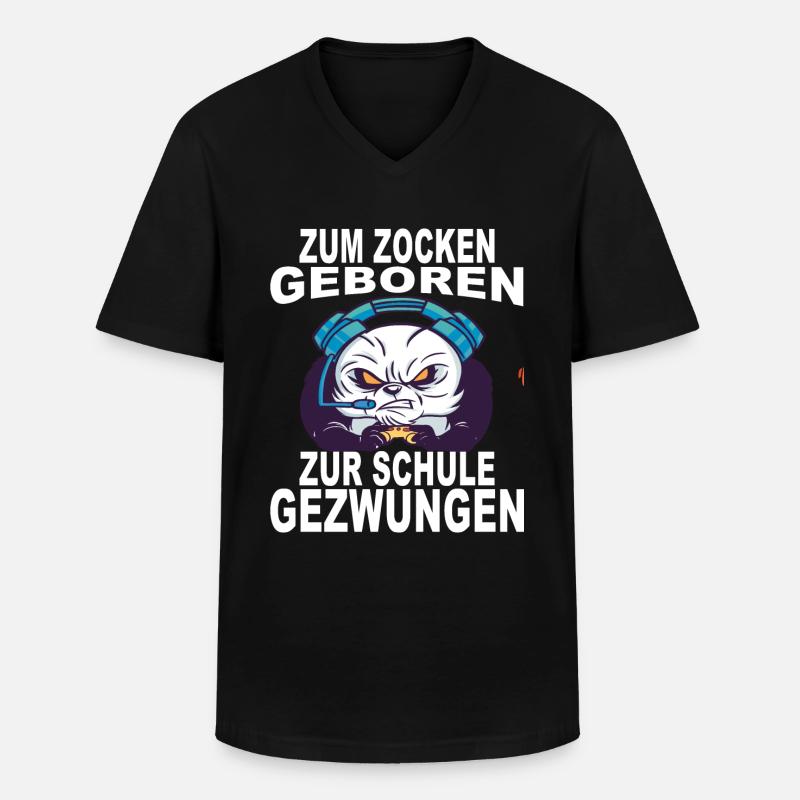 Gaming Zocken Gamer - Männer-T-Shirt mit V-Ausschnitt - Schwarz