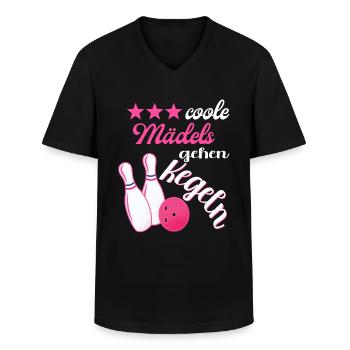 Kegel Bowling Kegelbahn Kegler Kegelverein - Männer-T-Shirt mit V-Ausschnitt - Schwarz - Vorne - AI Model Male 178 dark (178cm)