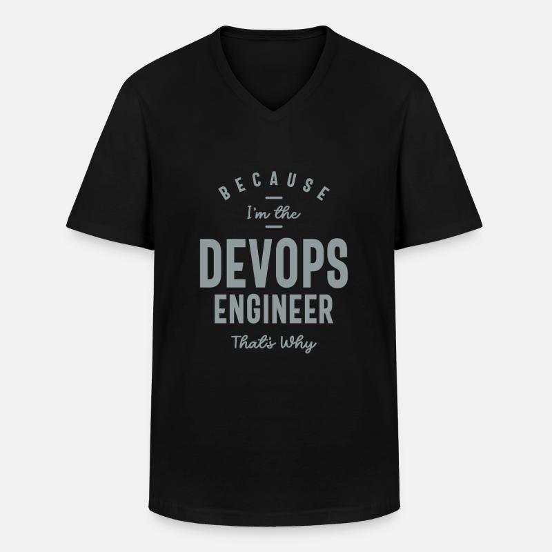 Devops Engineer Funny Job Occupation - Men's V-Neck T-Shirt - black
