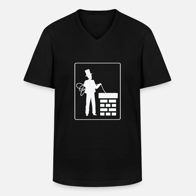 Schonsteinfeger Kaminkehrer Geschenkidee - Männer-T-Shirt mit V-Ausschnitt - Schwarz