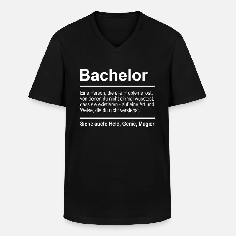 Bachelor - Männer-T-Shirt mit V-Ausschnitt - Schwarz