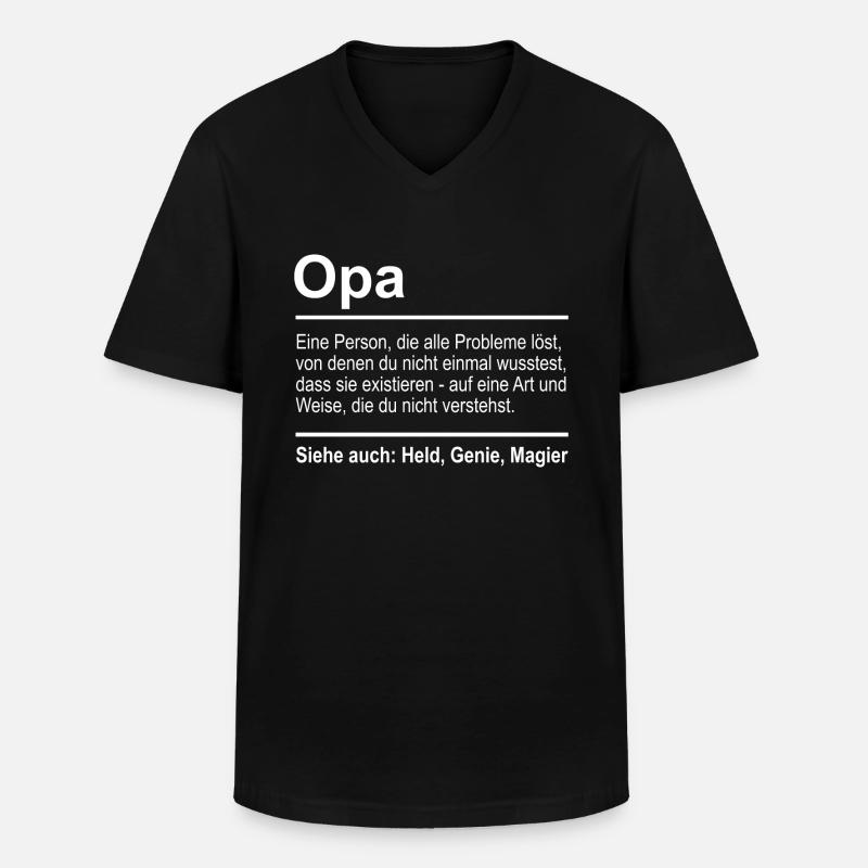 Opa - Männer-T-Shirt mit V-Ausschnitt - Schwarz