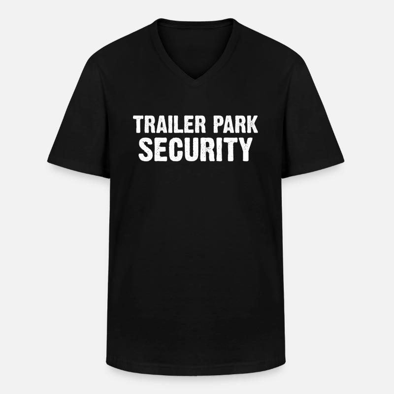 Trailer Park Security - Männer-T-Shirt mit V-Ausschnitt - Schwarz