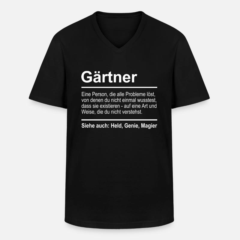 Gärtner - Männer-T-Shirt mit V-Ausschnitt - Schwarz