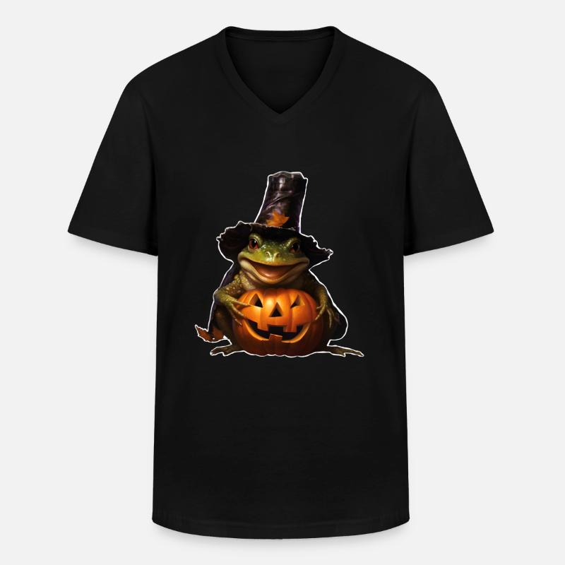 Halloweenfrosch - Männer-T-Shirt mit V-Ausschnitt - Schwarz