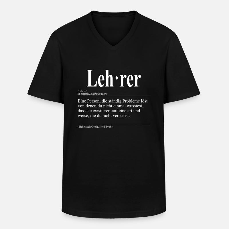 Lehrer Lustige Berufs Definition - Männer-T-Shirt mit V-Ausschnitt - Schwarz