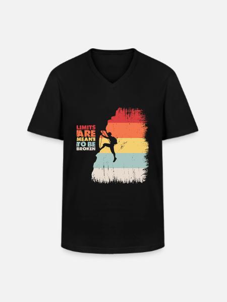 Climb - Men's V-Neck T-Shirt - black