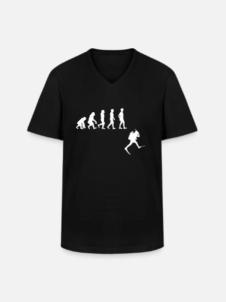 Evolution Freitauchen Freitauchen Plongée - Männer-T-Shirt mit V-Ausschnitt - Schwarz