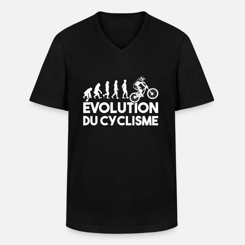 évolution du cyclisme - T-shirt col V Homme - noir