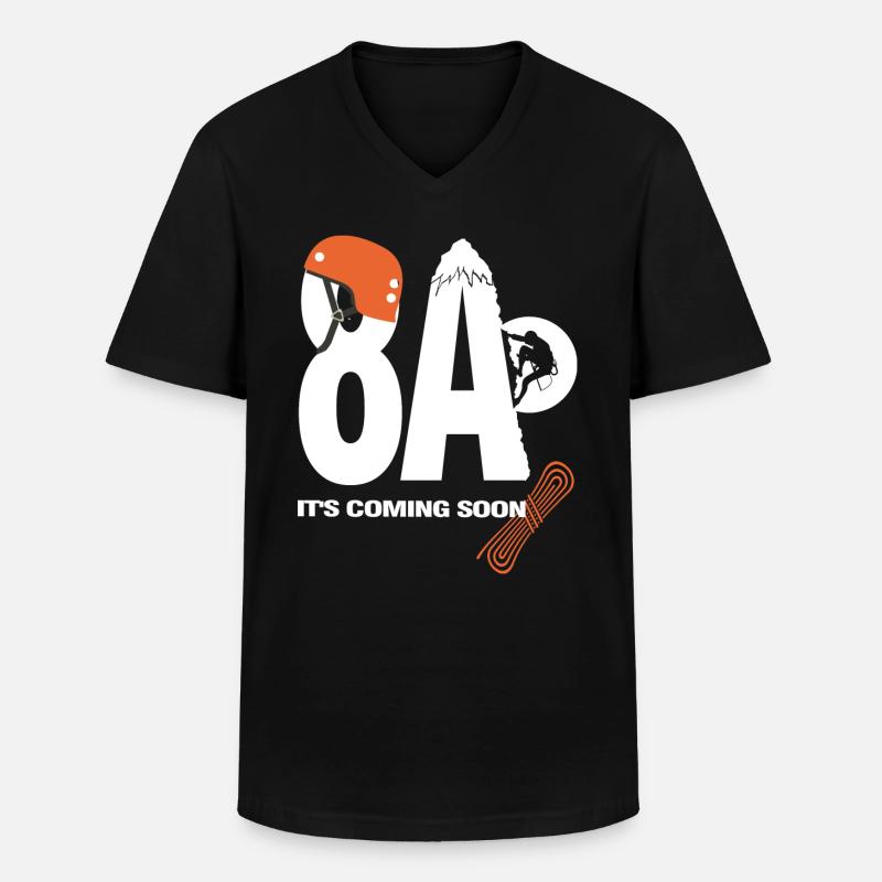 8A Es kommt bald - Passionsklettern - Männer-T-Shirt mit V-Ausschnitt - Schwarz