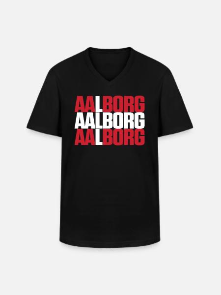 Aalborg Danemark Drapeau - T-shirt col V Homme - noir
