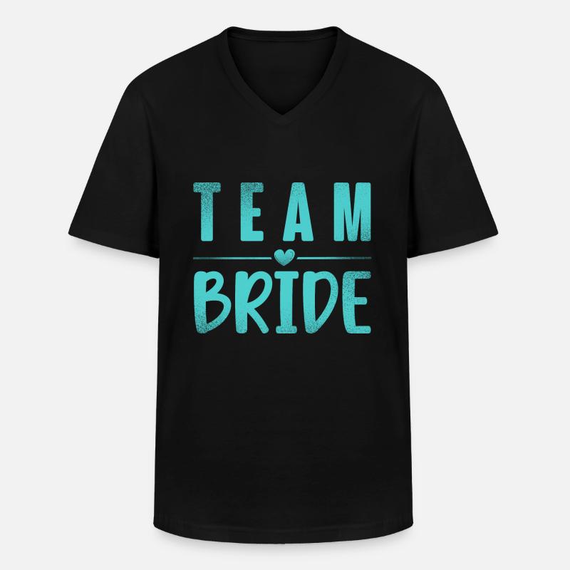 Team Braut - Männer-T-Shirt mit V-Ausschnitt - Schwarz