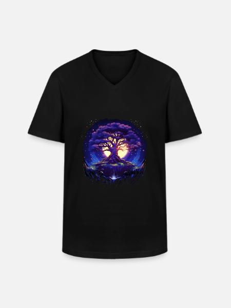 Baum Des Lebens - Männer-T-Shirt mit V-Ausschnitt - Schwarz
