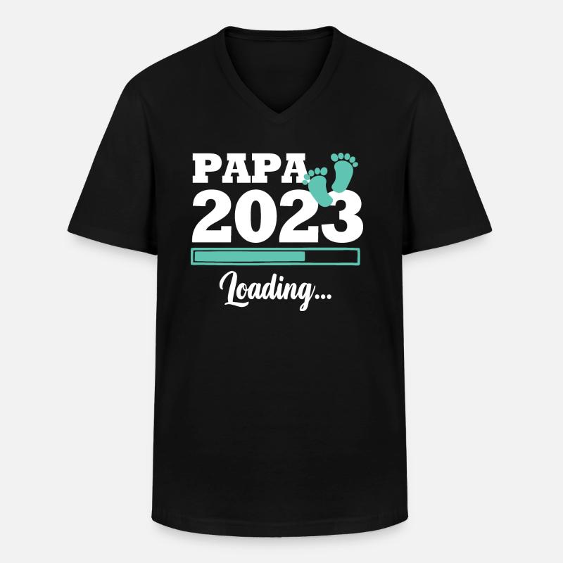 Papa 2023 loading - T-shirt col V Homme - noir