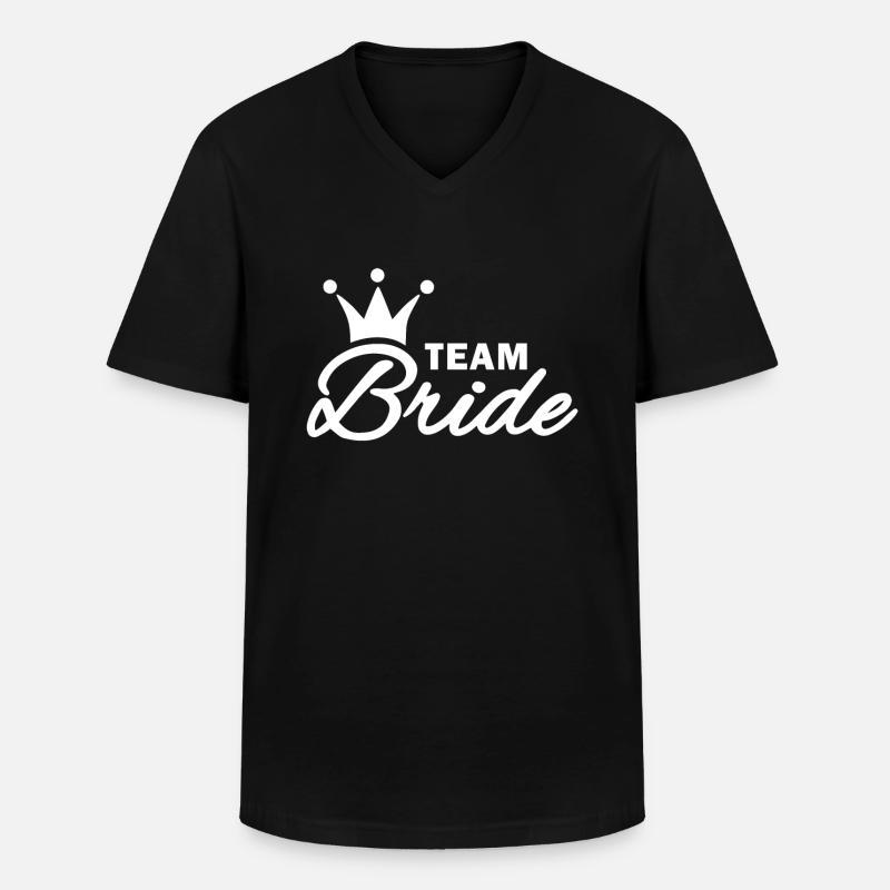 Team Bride - Männer-T-Shirt mit V-Ausschnitt - Schwarz