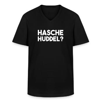 Hasche Huddel Saarland Saarländisch Spaß Spruch - Männer-T-Shirt mit V-Ausschnitt - Schwarz - Vorne - AI Model Male 178 dark (178cm)