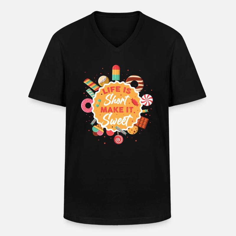 Backen - Männer-T-Shirt mit V-Ausschnitt - Schwarz