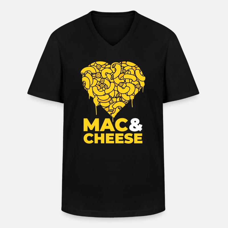 Mac And Cheese - Männer-T-Shirt mit V-Ausschnitt - Schwarz