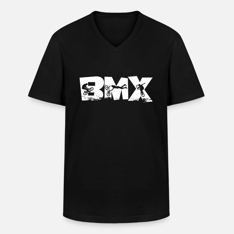 BMX - Männer-T-Shirt mit V-Ausschnitt - Schwarz