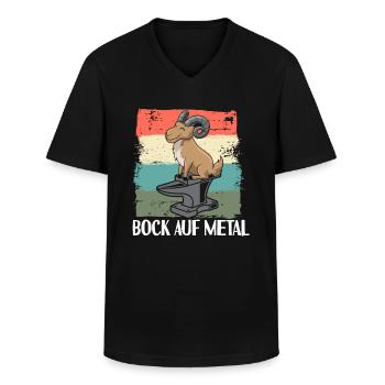Bock Auf Metal Death Metal Heavy Metal Musik - Männer-T-Shirt mit V-Ausschnitt - Schwarz - Vorne - AI Model Male 178 dark (178cm)