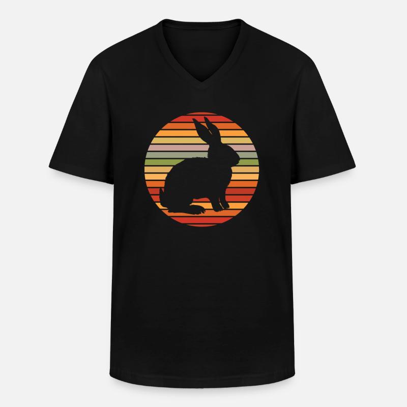 Hase - Männer-T-Shirt mit V-Ausschnitt - Schwarz