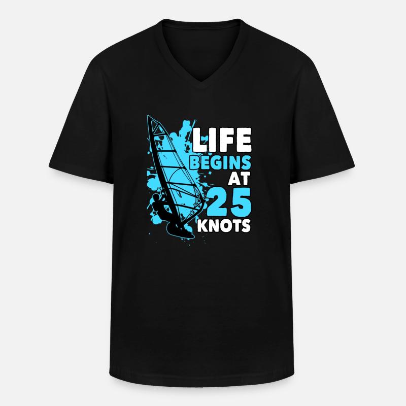 Windsurfer Spruch Geschenk Windsurfen - Männer-T-Shirt mit V-Ausschnitt - Schwarz