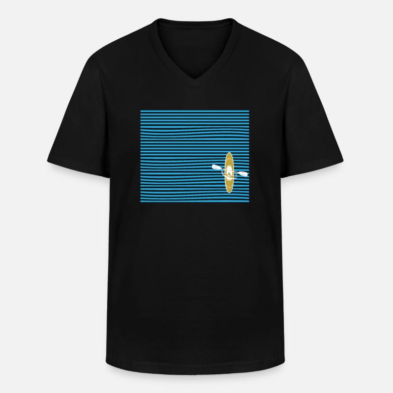 Kajak - Männer-T-Shirt mit V-Ausschnitt - Schwarz