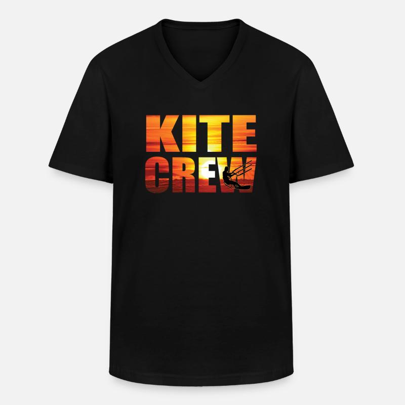 Kitesurfen Kite Crew - Männer-T-Shirt mit V-Ausschnitt - Schwarz