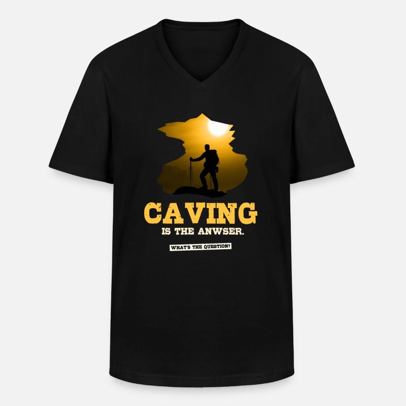 Caving - Männer-T-Shirt mit V-Ausschnitt - Schwarz