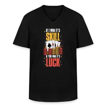 Poker Funny Poker Player Gift - Men's V-Neck T-Shirt - black - Front - AI Model Male 178 dark (178cm)