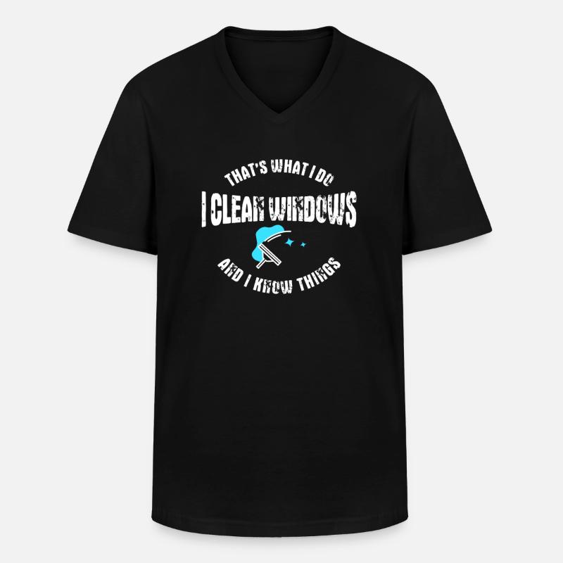 Fensterputzer - Männer-T-Shirt mit V-Ausschnitt - Schwarz