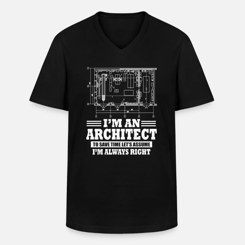 Architekt - Männer-T-Shirt mit V-Ausschnitt - Schwarz