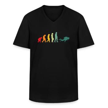 Diving Diver Evolution Plongée sous-marine - T-shirt col V Homme - noir - Devant - AI Model Male 178 dark (178cm)